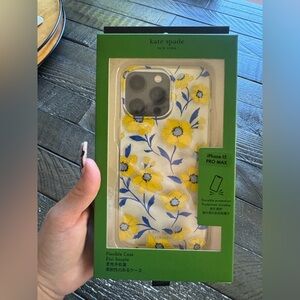 Kate Spade Floral iPhone 15 Pro Max Case - Yellow and Blue